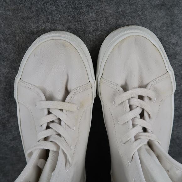 Old Navy Shoes Big Kids 5 Casual Sneakers High Top Canvas Lace Up White Trainers - Picture 8 of 11